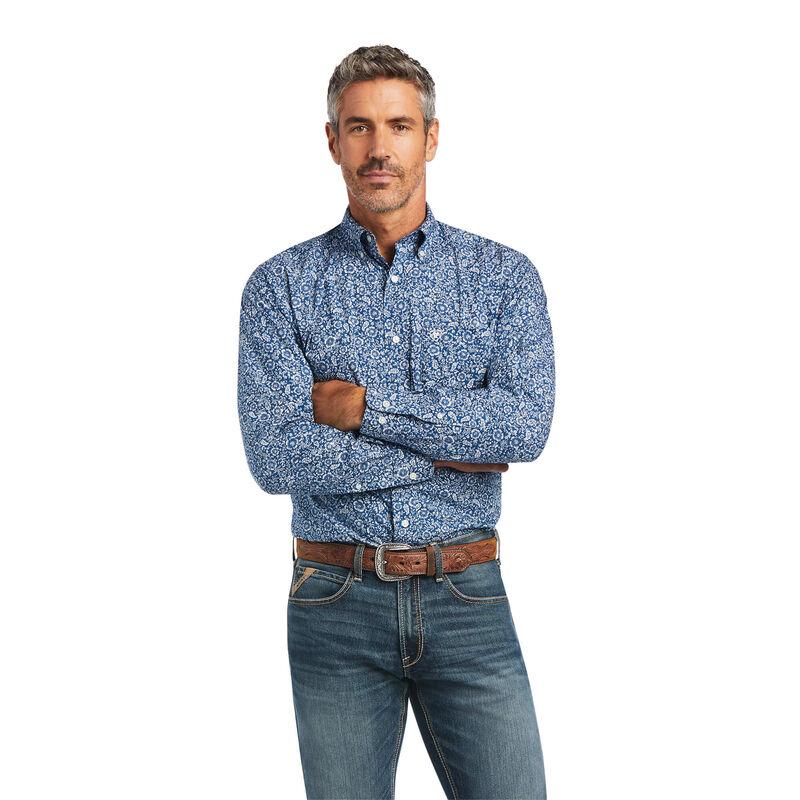 Ariat Hemden Herren - Fadel Fitted Blau ( USEPC-5794 )